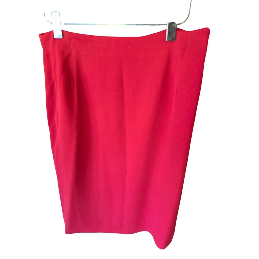 Garfield & Marks Pencil Skirt 10 Womens Mini Red Back Zip Lined